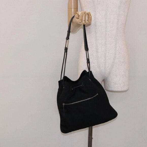 GUCCI Shoulder Bag Canvas Black Silver 001 4021 Auth - Picture 1 of 16